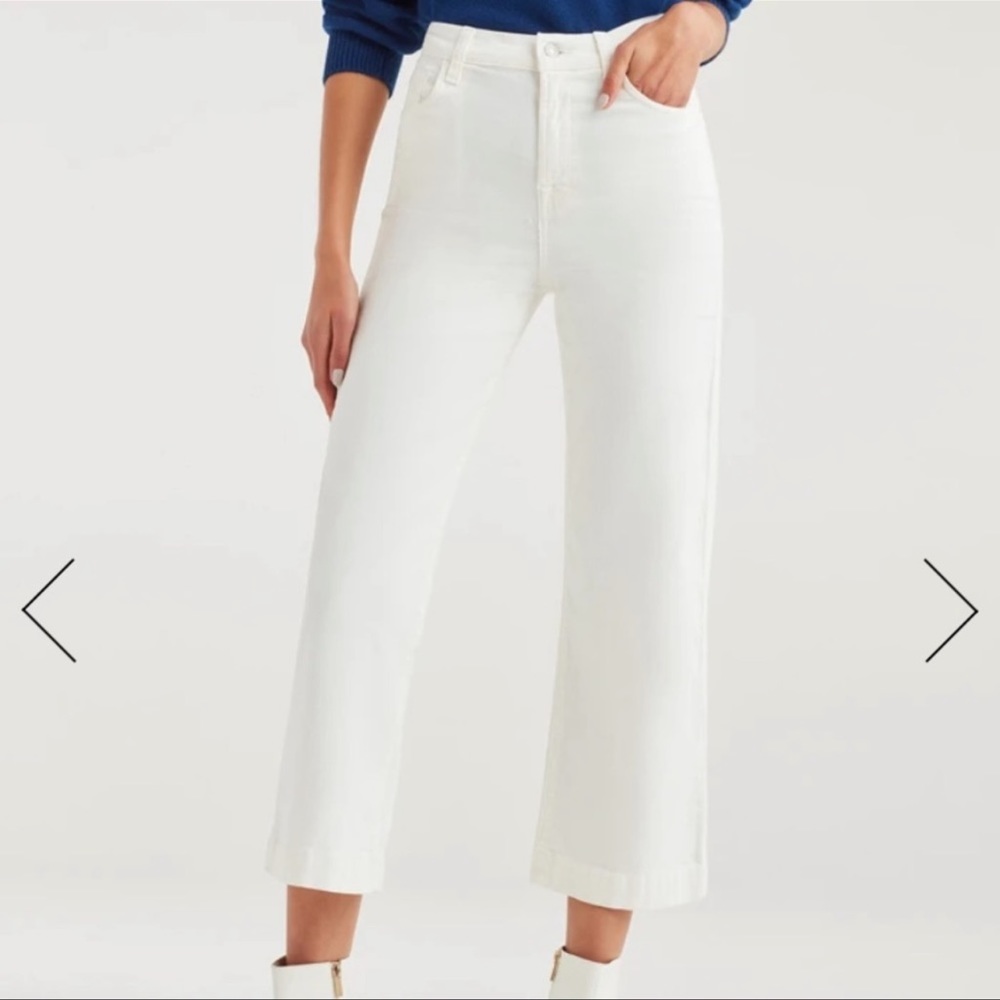 7 For All Mankind High Waist Cropped Wide Leg Jeans Size 27